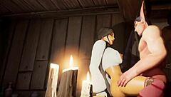 Bath time fun with deepthroat in Warcraft parody hentai