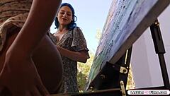 Beautiful big-boobed MILF facesitting hot black lesbian BFF while giving blow job and fingering
