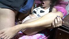 Stepsis masturbates and gets cum inside her big tits