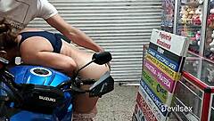 Mature Woman Caught Masturbating Behind Bars, Shame And Pleasure Mix