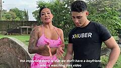 Offering Money to Fuck Busty Mariana Martix in Public Park – Her Ass Shaking and Fake Tits Beckon