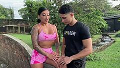 Offering Money to Fuck Busty Mariana Martix in Public Park – Her Ass Shaking and Fake Tits Beckon