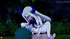 tsuyu asui and mt lady fuck izuku midoriya in intense creampie scene