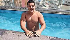 Yuri Gaucho enjoys summer day sex on the pool with his partner