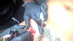 Nicoly mattos asks for pussy tattoo and gives blowjob backstage pov