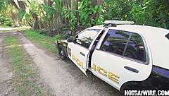 cop pulls over hunk, gets surprised blowjob