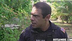 cop pulls over hunk, gets surprised blowjob