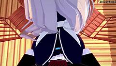 Belfast Quickie in Restaurant with Azurlane Fantasy POV Action