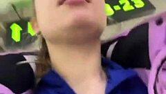 Exciting public fucking close up view