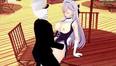 Belfast Quickie in Restaurant with Azurlane Fantasy POV Action