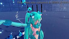 Blue K Nights Cat Fate Cosplay Adult Miku in 3D VR180