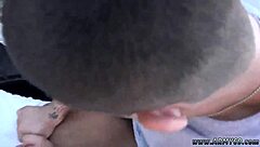 Gay military threesome with big cock and outdoor action