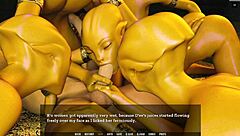 Huge alien orgy in this Hentai game with sex