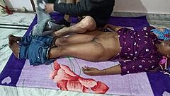 Indian Housewife in Bedroom with Husband's Friend