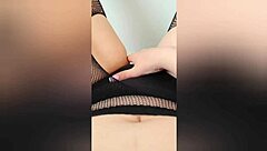 Teen gets multiple orgasms despite panties while parents sleep