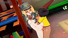 lucy bent over in doggystyle with intriguing damage voice