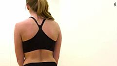 athletic babe olivia lee has anal sex in bathroom pov