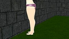 Animation Plump Girl Playing Tennis