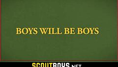 enormous item stuffs two twink boys raw back to back on scoutboys net