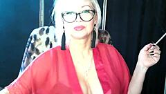 Russian Milf Pornstar AimeeParadise Takes First Timid Steps in Lingerie and Glasses.