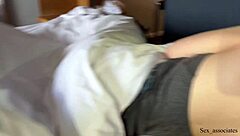 Sharing a bed with my strict stepmom ended in anal
