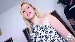 the slutty blonde appears in class to release for big black cocks 😏