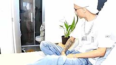 Dude, in our shared room, the hung guy caught the newbie stroking his dick in the shower. So awkward yet hot!