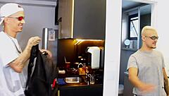 Dude, in our shared room, the hung guy caught the newbie stroking his dick in the shower. So awkward yet hot!