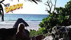 I fucked my friend's big-tit girlfriend on the beach