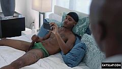 First time gay experience: black bodybuilder Max Konnor and French hunk Jigz Castelo in hot interracial action