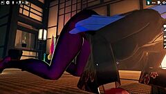 Kadobu hentai game ep 2: futanari girl does footjob to living dildo!