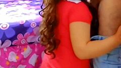 I fuck my wife in her red dress while a voyeur watches, then he joins for a threesome