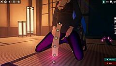 Kadobu hentai game ep 2: futanari girl does footjob to living dildo!