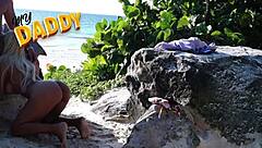 I fucked my friend's big-tit girlfriend on the beach