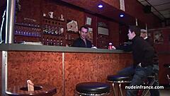 Young french babes banged in 4some with papy voyeur