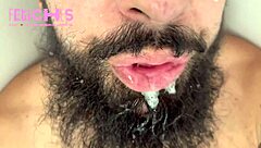 Bearded Man Spit On By Hunk