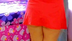 I fuck my wife in her red dress while a voyeur watches, then he joins for a threesome