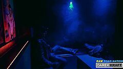 Watch these macho Germans in a rough leather threesome with bareback action