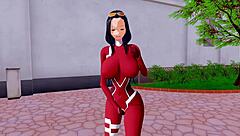 Robin cosplay in Koikatsu 3D game with hentai animation