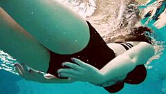 Small Dashka goes skinny dipping in the swimming pool