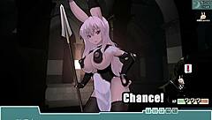 Usaneko's big boobs bounce during her FF adventure
