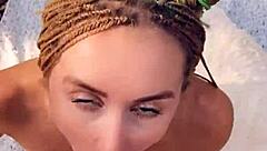 mia bandini blonde in fishnets assfucked to mouth creampied in woods