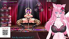 Horny catgirl gets teased and satisfied with a sex machine