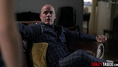 Daddy's girl gets spanked and gapped by stepdad