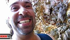 crazy beach threesome with two hot brunettes riding and spooning wild.