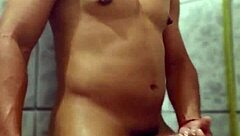 Hot Gay BDSM Session In Bathroom With Solo Masturbation And Fucking.