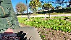 Flashing cock in public park with stepdaughter help