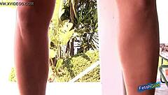 Naughty Female Firefighter Undresses And Fingers Shaved Pussy Outdoor.