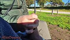 Flashing cock in public park with stepdaughter help