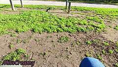 Flashing cock in public park with stepdaughter help